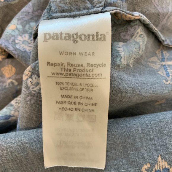 Patagonia June Lake Mini Dress In Hex Gray/ Village Bird Size XS EUC - Picture 4 of 5